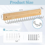 Tie Rack Belt Hanger Wall Mounted, Lomrsiul Non Slip 180 Degree Rotating Tie Organizer for Men Closet with 18 Hooks Closet Or