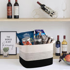 OIASKET Storage Baskets for Organizing, Woven Baskets for Shelves, Rectangle Decorative Organizer for Storage Clothes, Toy, B