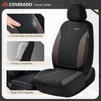 Coverado Seat Covers 5 Seats, Luxury Car Seat Covers Full Set, Automotive Car Protectors, Coffee Auto Seat Covers, Car Access