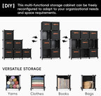 Cube Storage Organizer with Storage Bins, 6-Cube Shelves Units with 6 Organizer Bins, DIY Plastic Storage Shelves with Mallet