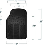 FH Group Automotive Floor Mats Climaproof for All Weather Protection Universal Fit Trimmable Heavy Duty fits Most Cars, SUVs, and Trucks, 2pc Front Set Solid Black