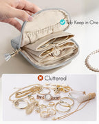 Vlando Small Travel Jewelry Case,Jewelry Pouch Bags with Zipper,Velvet Jewelry Organizer Storage Bag for Bracelet Rings Earri