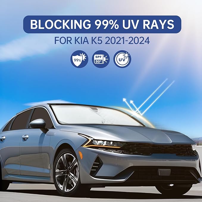 8PCS Car Window Shades for KIA K5 2021-2024, Window Covers for K5 Windshield Side Rear Windows, Full Set Privacy Protection Car Sunshade with UV Blocking for Camping Napping