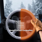 MEWANT Hand Stitch Steering Wheel Cover for Chevy Silverado 1500 2500 3500 1999-2002 Tahoe Suburban 1998-2002 Astro Blazer S10 Kodiak C/K Grey Real Leather Custom-Fit Anti-Slip Interior Wrap