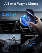 ESR for MagSafe Car Mount, Magnetic Car Phone Holder Mount, Air Vent/Dashboard Magnetic Phone Mount for iPhone 17/16/15/14/13/12, Galaxy S25, Pixel 10, Strong Magnets, Charging Not Supported