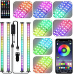 Car LED Strip Lights,72 LED Interior Strip Lights Dream Color RGB+IC with Smart APP Remote Control,Multicolor Footwell Under Dash Chasing Inside Light Kits Music Sync Mode,for Cars Truck ATV UTV