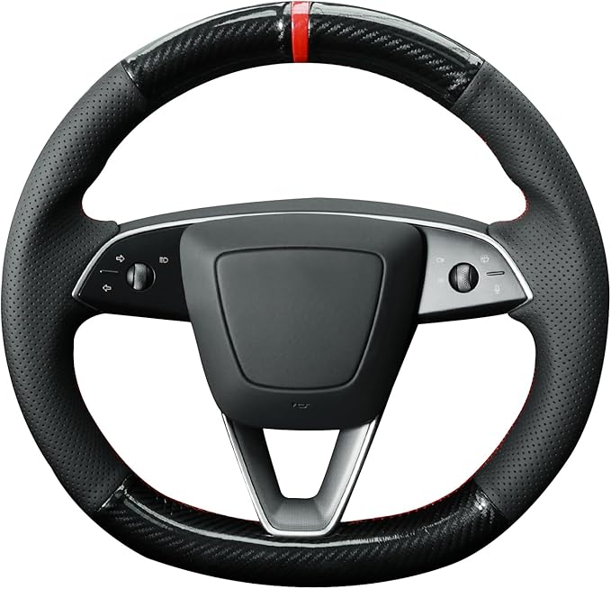 MEWANT DIY Stitching Steering Wheel Cover Wrap for Tesla Model 3 Highland 2023-2025/Model Y 2025 Accessories