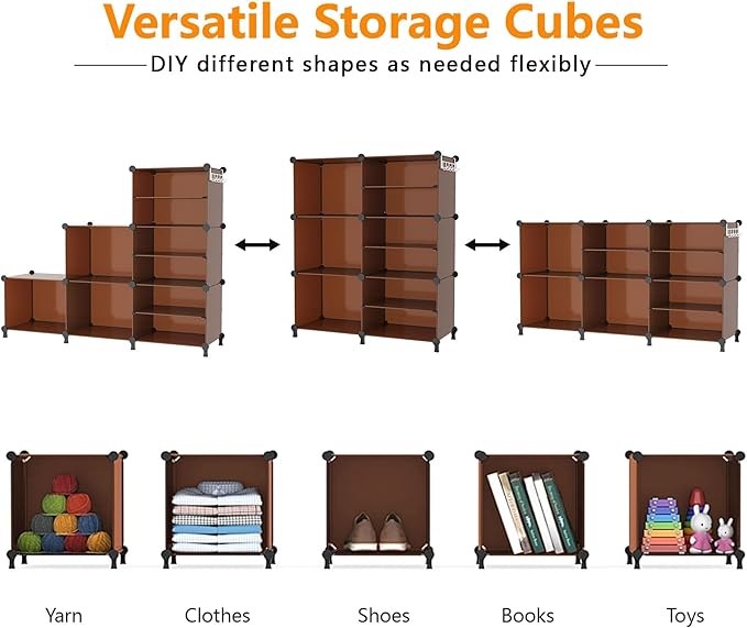 AWTATOS Closet Organizer 6 Cube Storage Shelves Portable Closet Clothes Organizers and Storage Stackable Cubby Shelving for C