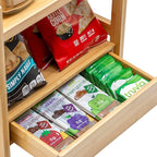 Sorbus Bamboo Bathroom Counter Organizer – 2-Tier Shelf with Hidden Drawer for Vanity, Matcha Station, Bathroom Sink Organize