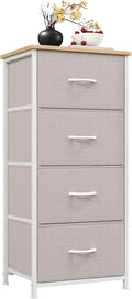 Somdot Dresser for Bedroom with 4 Drawers, Storage Organizer Chest of Drawers with Removable Fabric Bins for Closet Bedside L