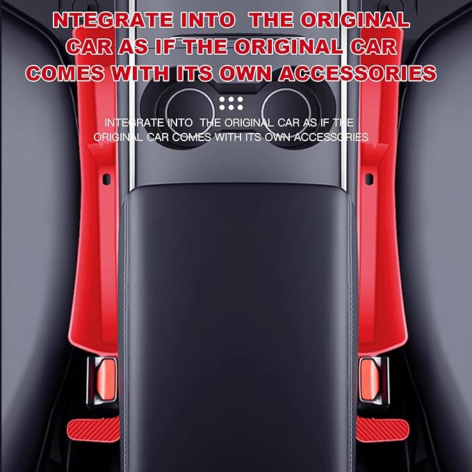 2PCS Car Seat Gap Filler Organizer,Multifunctional Car Gap Fillers with USB and Phone Holder, Universal Car Seat Storage Organizer Between Seats for Phone, Keys, Eyeglasses(Red)