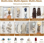 LINFIDITE 10 Pack Hat Rack Hanger Holder Organizer Closet Hanging Baseball Cap Display Storage Rack for Scarves Handbags Towe