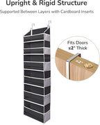 ULG Over The Door Organizer with 6 Large Pockets 12 Side Pockets, 50lbs Weight Capacity Door Hanging Organizer for Bedroom, B