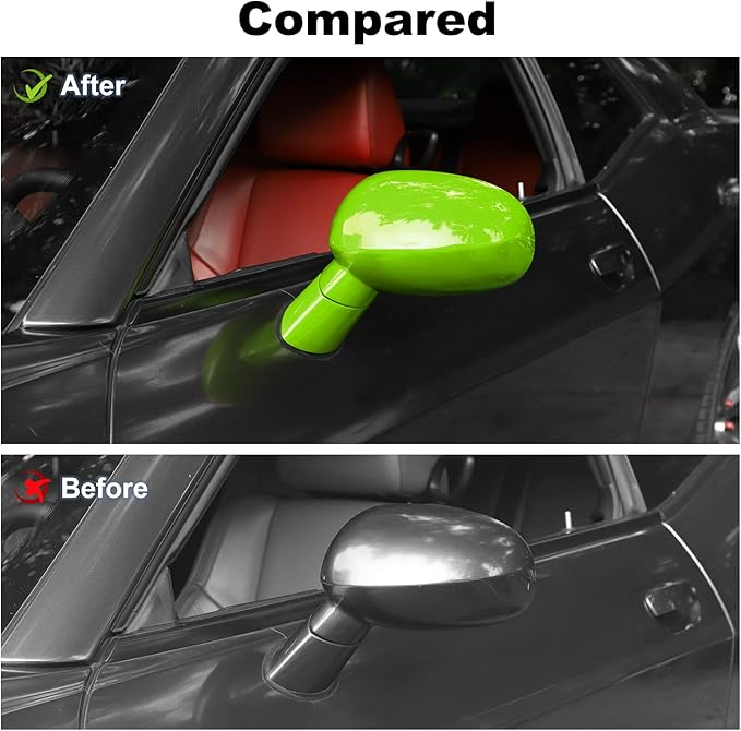 Voodonala for Challenger Rearview Mirror Cover Side Mirror Trim Shell Cover Decoration Trim for 2009-2024+Dodge Challenger Exterior Accessories ASB Green, 10pcs
