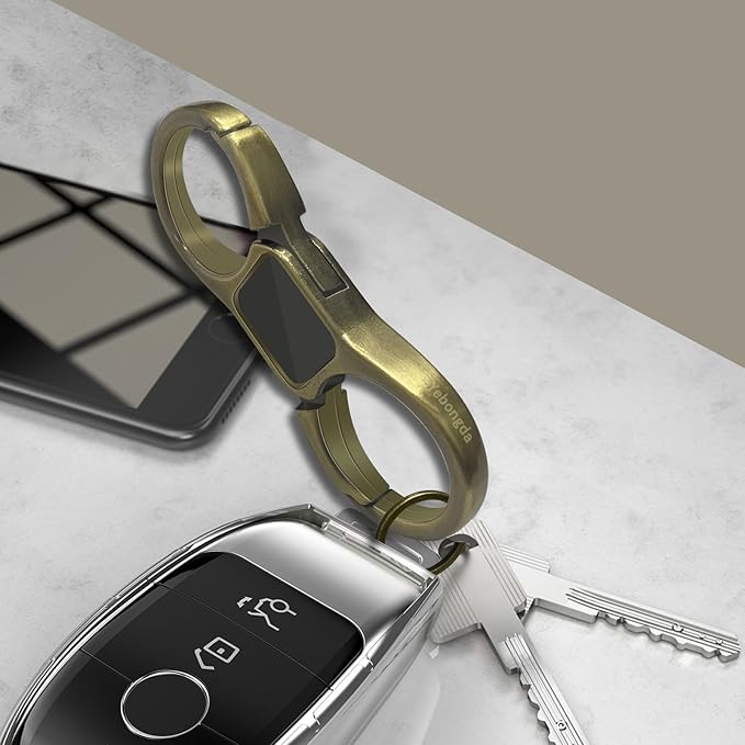 Key Chain Quick Release Spring 2 Pack with 4 Key Rings Heavy Duty Keychain Organizer for Men and Women