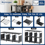 Mavivegue Book Shelf, 9 Cube Storage Organizer, DIY Bookcase, Metal Cube Bookshelf, Tall Book case for Bedroom, Living Room,O