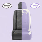 PIC AUTO Car Seat Covers, Cute Rabbit Premium Purple Leather Seat Covers, Universal Fit Front Seat Covers for Cars, Trucks, S