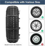 Qoosea Snow Chains Tire Chains for Car, Trucks, SUV Universal Emergency Snow Tire Chains, Adjustable Anti-Slip Tire Cables & 