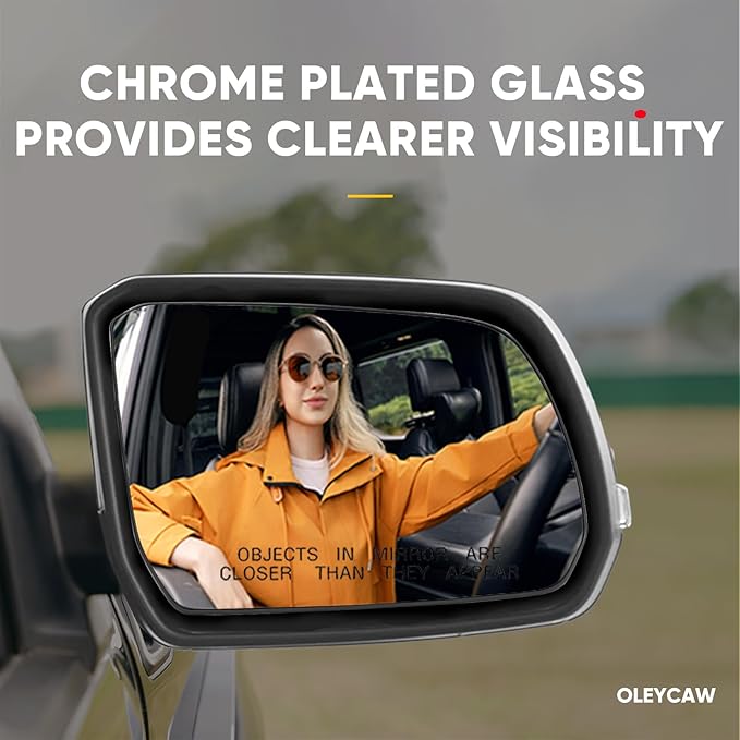 Compatible with 2024 2025 Ford Ranger Passenger Side Mirror, Right Side Mirrors Replacement Glass, Power Heated