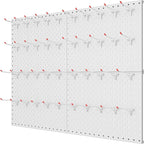 WALMANN 12 x 16 in Metal Pegboard Panels and Hooks for Garage, Tool Organizer Pegboard with Hook - Compatible with 1/8" & 1/4