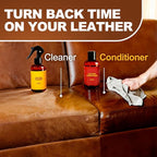 Leather Cleaner and Conditioner for Couch: Complete 2-Step Care Set for Car Interior Furniture Sofa Shoes Bags & Jackets - Re