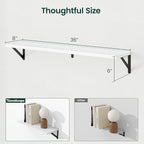 Floating Shelves, 8 Inch Deep Rustic Wood Wall Storage, 36W x 8D Wall Shelves Set of 2, Heavy Duty Metal Brackets, Industrial
