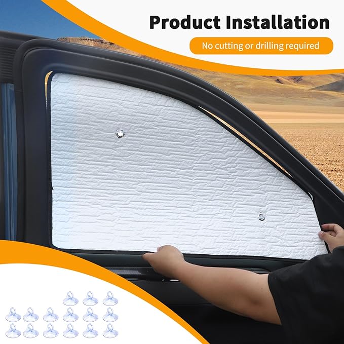 Hoolcar Windshield Sunshade Side Window Sun Shade Sunscreen Heat Insulation Rear Window Sun Visor Fit for Chevrolet Silverado Sierra GMC 2019-2024, 6PCs