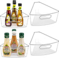 Lazy Susan Cabinet Organizer Bins for 26"/ 28"/ 32" Diameter Corner Organizer, Plastic Cabinet Storage Bin, 1/8 Wedge - Food 