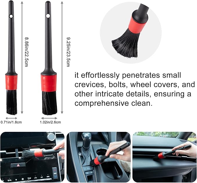 ITTAHO 4 Pack Car Wash Brush Wheel Cleaning Woolies Brush Detailing Brush and Stiff Tire Brush Tires Wheel Brushes for Cleani