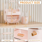 Yieach Countertop Makeup Organizer for Vanity,Large Capacity Skincare Organizers With Drawers and Makeup Brush Holder,Cosmeti