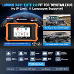 Launch Creader Elite 2.0 Bidirectional Scan Tool fit for Toyota/Lexus, 2026 Full System OBD2 Scanner, All Reset Service Code