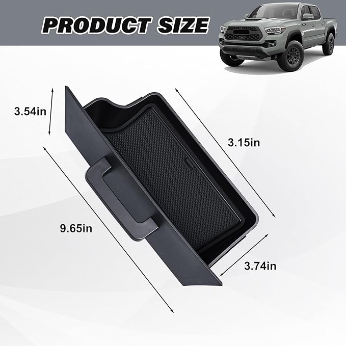 JKCOVER Storage Drawer Tray Compatible with 2016-2023 Toyota Tacoma Secret Compartment Front Gear Shift Center Console Organizer Hidden Storage Box Interior Accessories(Patent Design)