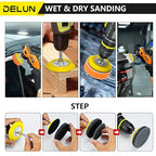 138 PCS 3Inch Sanding Disc Drill Polishing Kit 60-10000 Grit, Headlight Restoration Kit with 1/8" 1/4” Shank Backer Plate, Dr