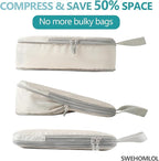 Compression Packing Cubes for Travel, 4 Set Expandable Packing Organizers, Lightweight Luggage Organizer Bags, Travel Essenti