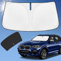 Sun Shade Sunshade for BMW X3 2018-2025 2026 Windshield Cover, 4-Layer Front Window Shade Custom fit X3 Base, xDrive28i, xDrive35i, M Sport SUV Sun Visor 240T Shade Blocks UV Rays Car Accessories