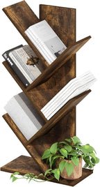 Furinno Tree Book Shelf, 5-Tier Bookshelf with Angled Open Shelf, Tree Bookcase for Room Decor, 8.4 x 15.7 x 30.3, for Organi