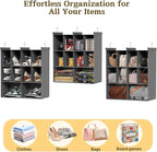 Ofiray-home 3 Tier Hanging Closet Organizer, 10 Compartments Sweater Organizer for Closet with 3 Sturdy Hooks, Closet Organiz
