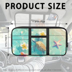 Summer Car Sun Visor Organizer Tactical Sunvisor Organizers with Zipper Storage Pouch Universal Accessories for Truck SUV,Summer Sea Turtle