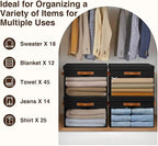 Homsorout Large Storage Bins with Lids - 4 Pack Foldable Decorative Organizers with Clear Windows & Handles, Cube Storage Org