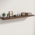 Fun Memories Solid Elm Wood Floating Shelves Set of 1-48 Inch Rustic Wall Shelves with Heavy-Duty Invisible Brackets - for Li