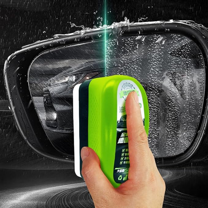 Home & Car Glass Cleaner, 2026 New Oil Film Brush 2.0, High Performance Automotive Oil Film Cleaning Brush with Reusable Foam