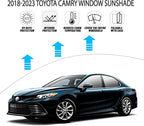 D-Lumina Rear ＆ Side Window Sun Shade for 2018 2019 2020 2021 2022 2023 2024 Toyo-ta Camry Accessories, Windshield Sunshade Sun Visor Protector Blocks UV Rays Heat, Foldable 2 Layers 210T Material