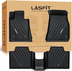 LASFIT Floor Mats 2019-2024 2025 2026 for BMW 3 Series G20 3 Series 330i 330e M3 M340i Accessories Sedan Only, Custom Fit TPE All Weather Car Liners 1st & 2nd Row Full Set, Black(NOT for GT & 2 Door)