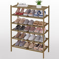 Smiry Bamboo Shoe Rack 6-Tier, Stackable Wooden Shoe Organizer for Entryway & Closet, Free Standing Wood Shoe Storage Shelf f