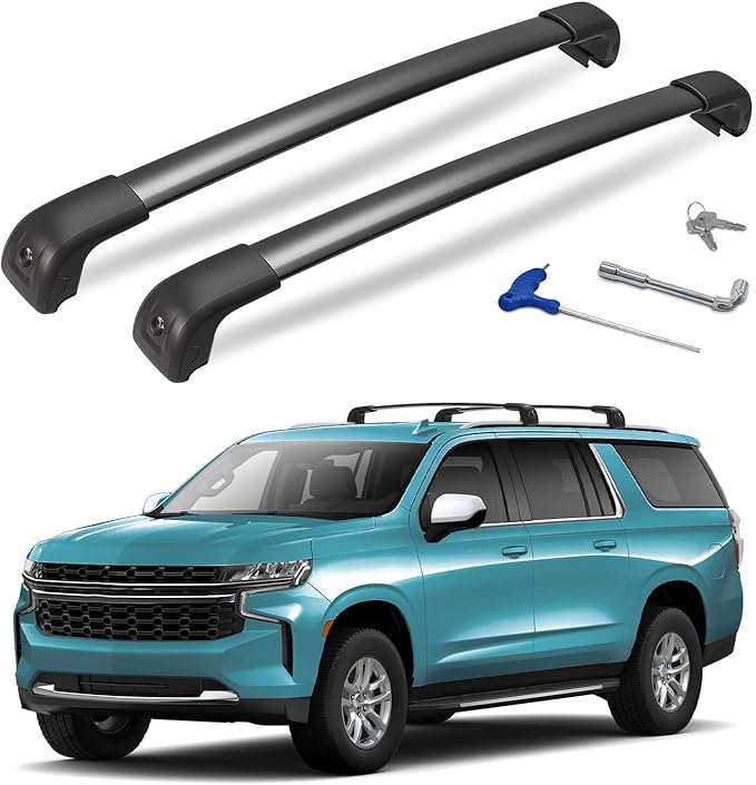 330lbs Lockable Roof Rack Cross Bars Fit for 2021-2026 Chevrolet Chevy Suburban & Tahoe & GMC Yukon/Yukon XL & Cadillac Escalade/Escalade ESV Aluminum Heavy Duty Roof Rails Crossbar