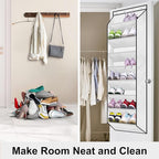 SLEEPING LAMB Over The Door Shoe Organizer for Closet, Kids Sneaker Storage for Hanging Shoe Rack for Door with Large Deep Po