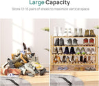 viewcare Shoe Rack, 4-Tier Long Shoe Rack for Entryway, Bamboo Wood Shoe Shelf for Closet & Hallway, Long 33IN | Beautiful | 