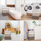 HomeHacks 2-Pack Large Laundry Basket, Waterproof, Freestanding Laundry Hamper, Collapsible Tall Clothes Hamper with Extended