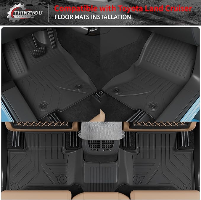 Floor Mats Compatible with 2024 2025 2026 Toyota Land Cruiser/Lexus GX550 Overtrail 5 Seats Cargo Mat Cargo Liner Trunk Liner Land Cruiser Accessories (Floor Mats+Trunk Mat+Backrest Mats)