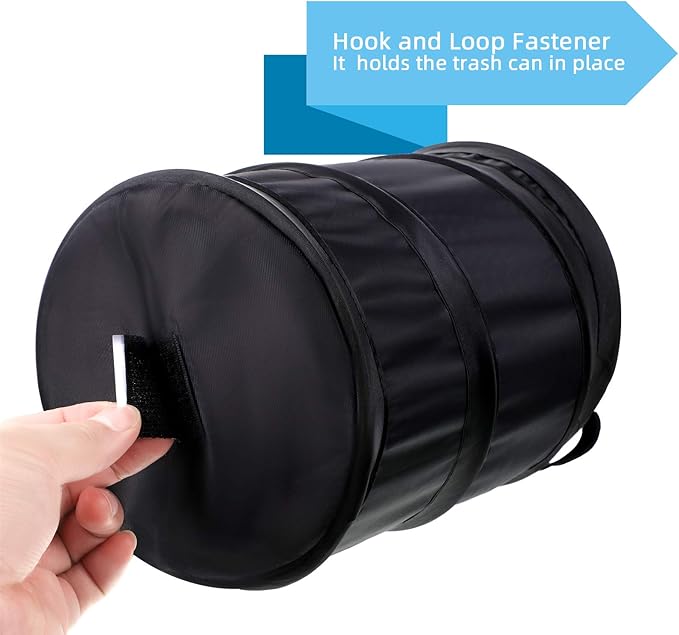 BBTO 2 Pcs Pop up Car Trash Can, Combination Size Portable Collapsible Trash Can with Elastic Band Hanging Waterproof Waste Basket, Rubbish Bin for Car Garbage Camping Traveling